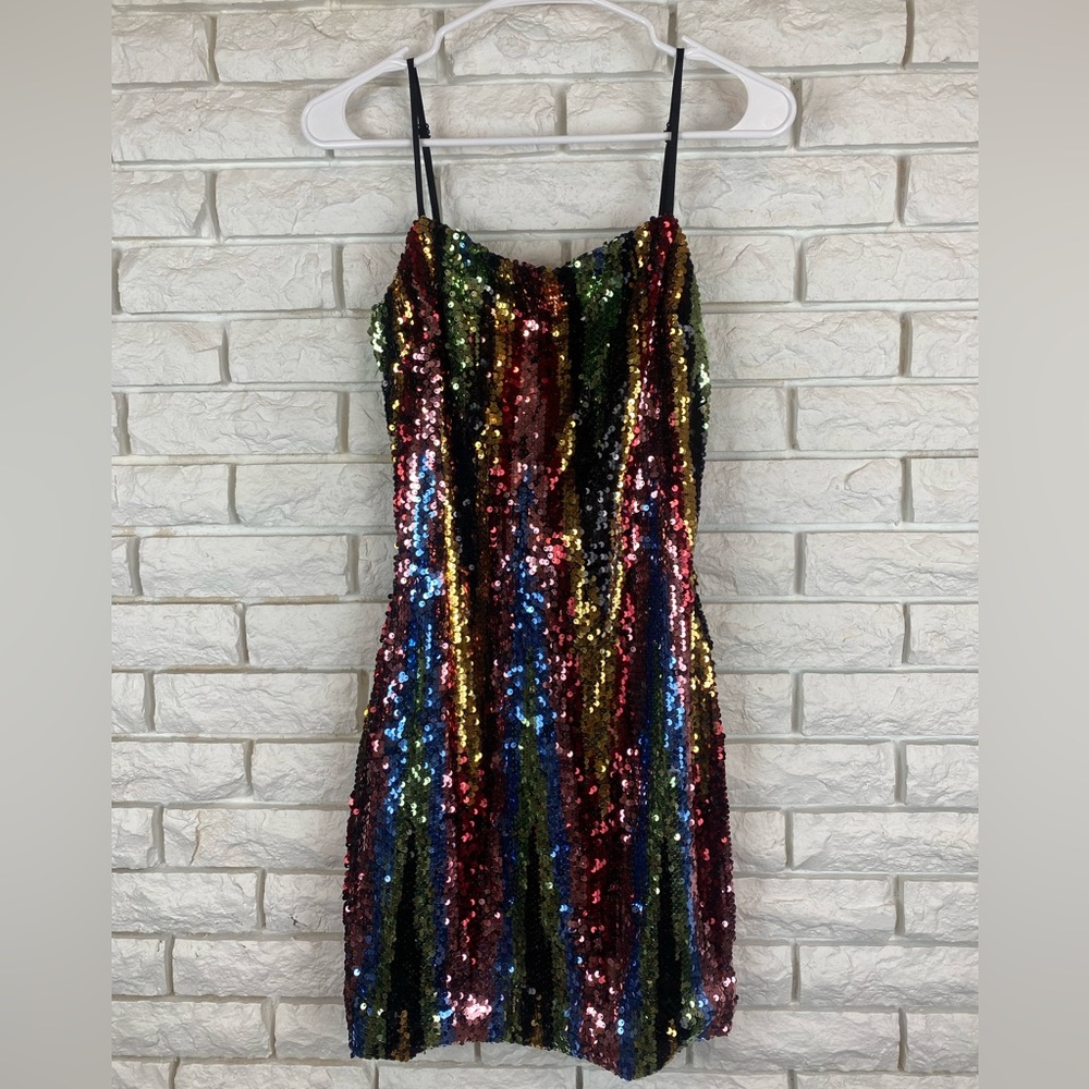 Idem Ditto Multicolor Sequin Dress Size Medium